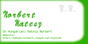 norbert matesz business card